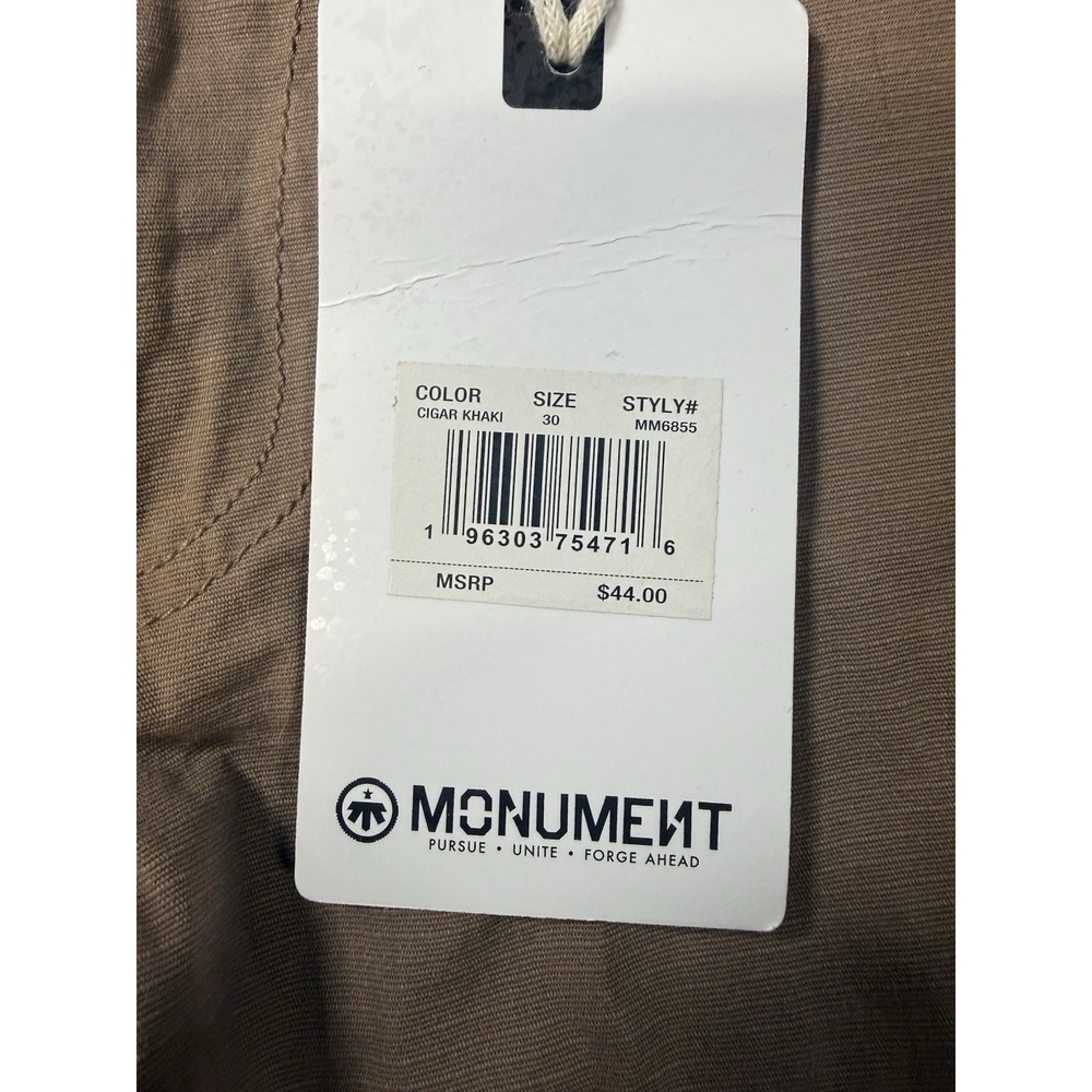 Monument Flex Tech Cargo Shorts Size 30 Cigar Khaki 9 Inch Inseam - Picture 4 of 9